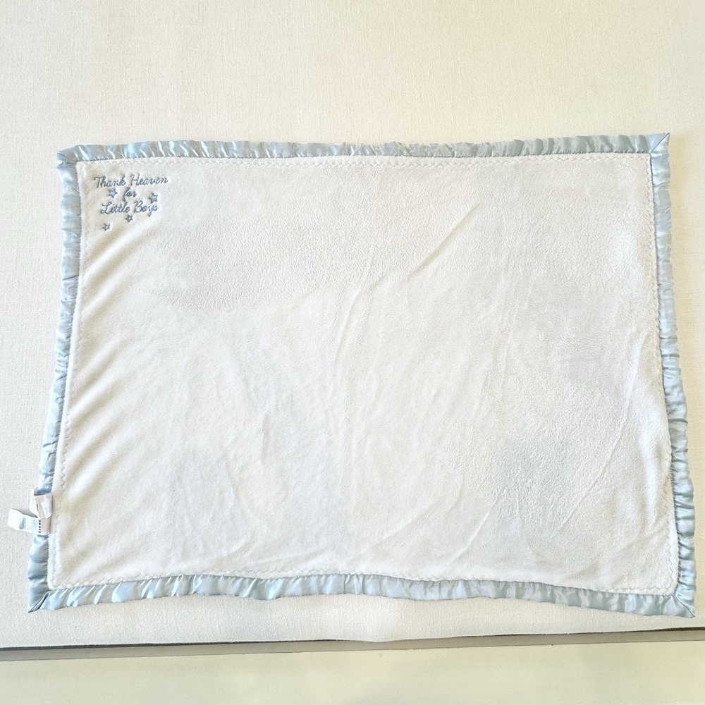 Thank Heaven For Little Boys Baby Blanket Satin Trim Plush Little Me 2018 Stars